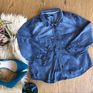 Urban outfitter Black washed Denim cropped top